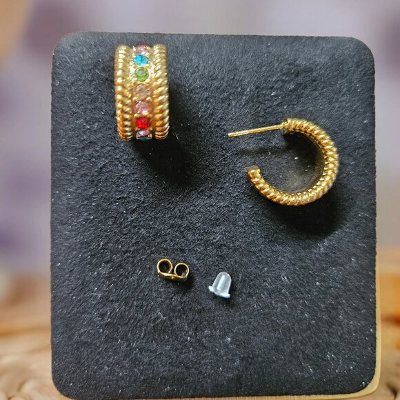 Prismatic Enigma Gold-Plated Hoop Earrings - Picture 5 of 8